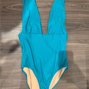 J. Crew Teal Women's Plunge One Piece Swimsuit